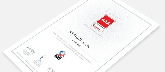 Ocenenie stability firmy Czech Stability Award®