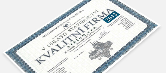 Certifikát KVALITNÁ FIRMA - OVERENÉ ZÁKAZNÍKM
